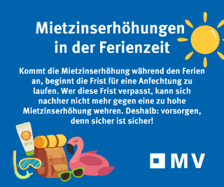 Mietzinserhöhungen in der Ferienzeit