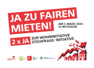 Wohninitiative Wetzikon: Ja zu fairen Mieten am 3. März 2023